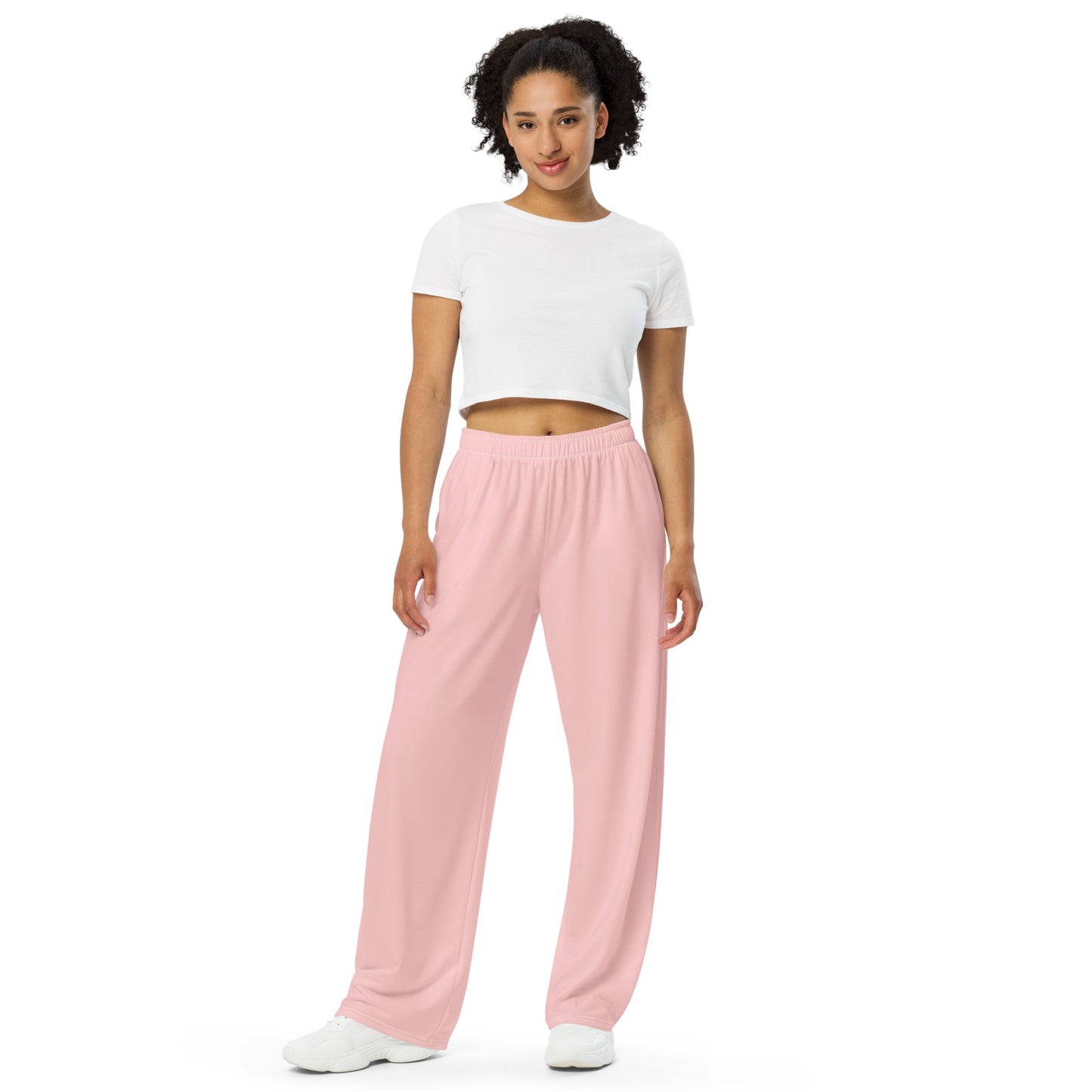 Pink rest day unisex wide-leg pants