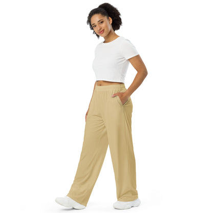 Beige rest day unisex wide-leg pants