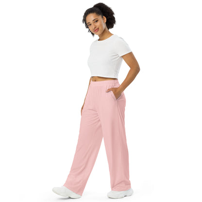 Pink rest day unisex wide-leg pants