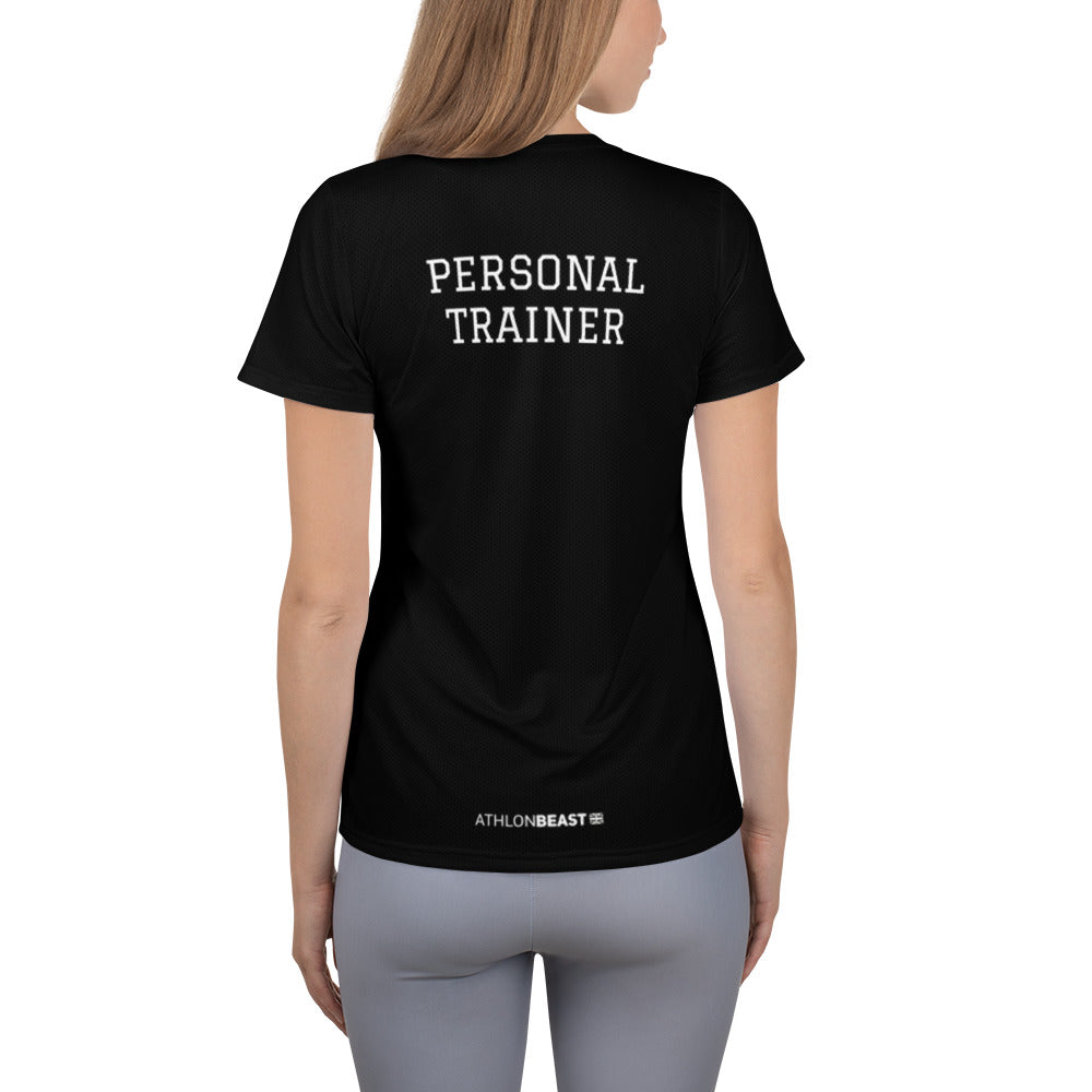 PERSONAL TRAINER Black Women's Athletic T-shirt