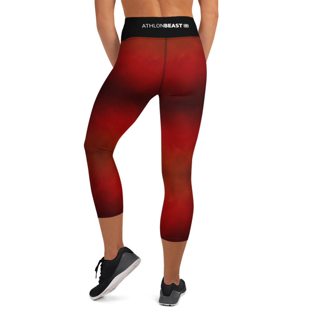 Work AxB Red Yoga Capri Leggings