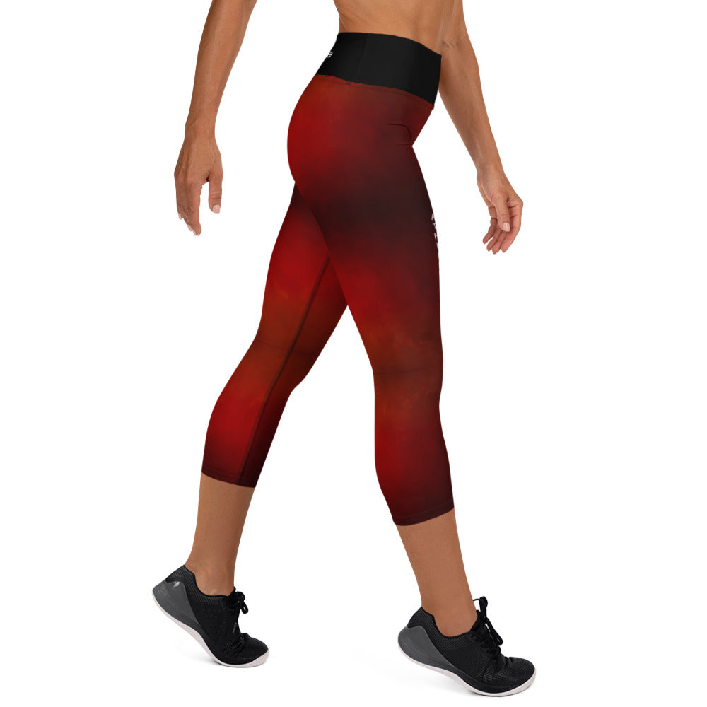 Work AxB Red Yoga Capri Leggings