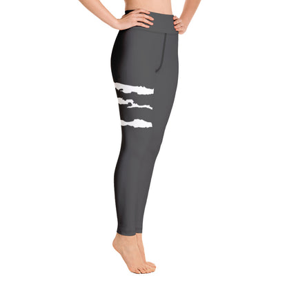 SCRATCH LEG, CHARCOAL BLACK LEGGINGS with Pocket