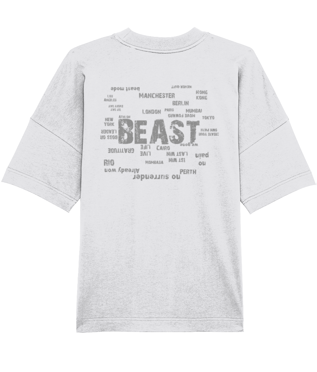 OVERSIZED TEE BEAST WORLD WHITE - BLASTER T-SHIRT