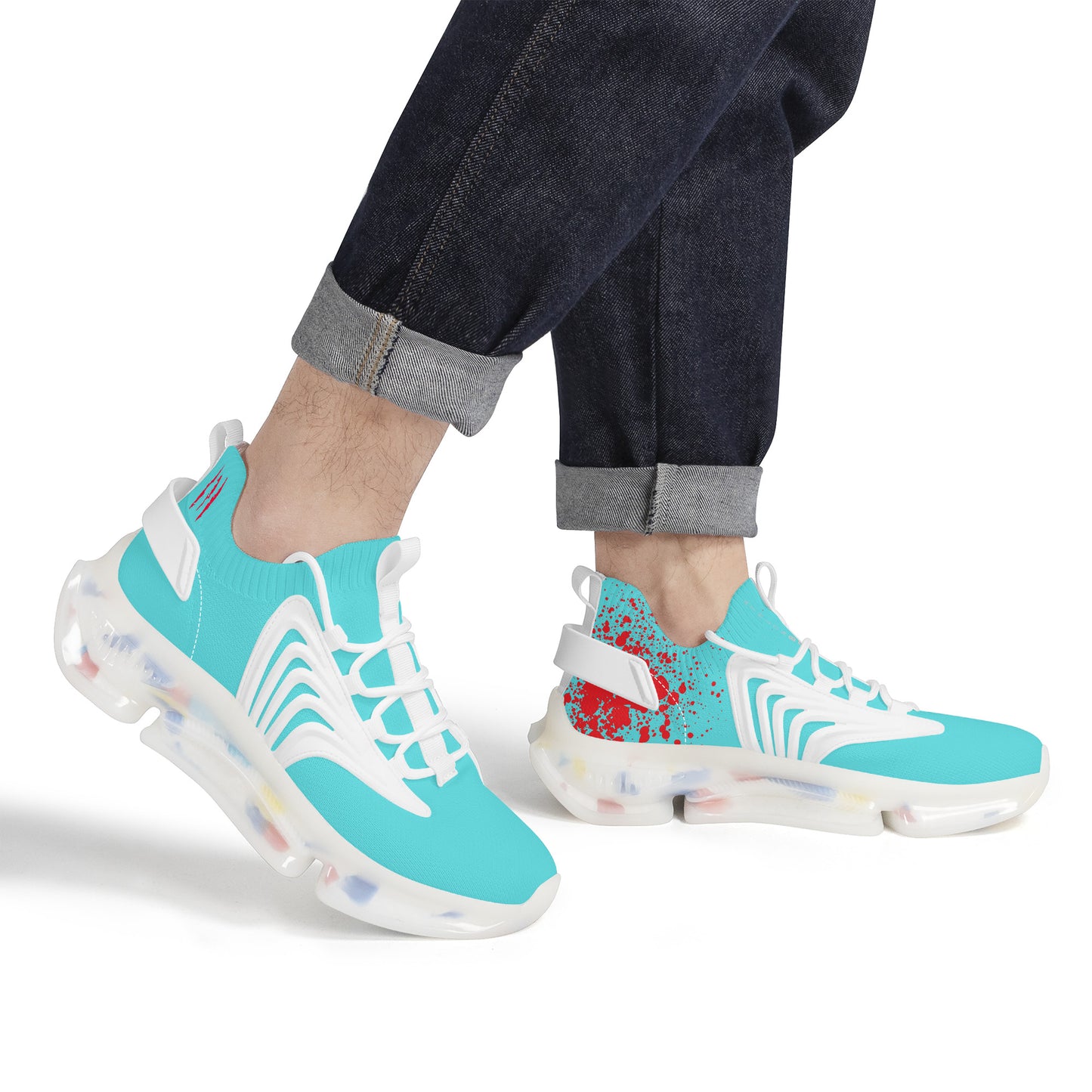 PUMP N FLY Reacts Trainers - White/Turquoise