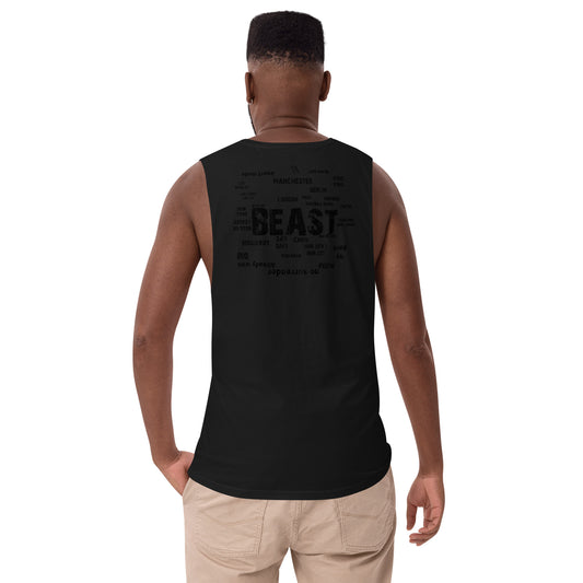 Around the World Beast Men’s drop arm tank top