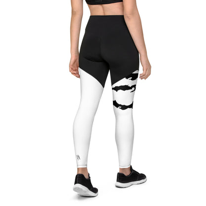 SCRATCH LEG WHITE Sports Leggings