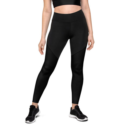 BLACK (red scratch) Sports Leggings