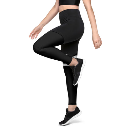 SCRATCH LEG BLACK Sports Leggings