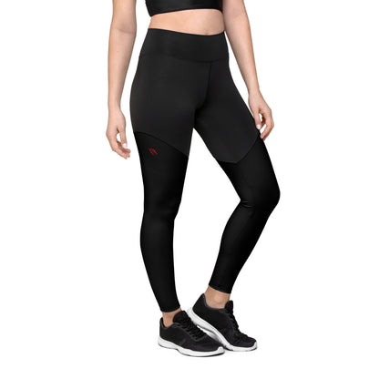 BLACK (red scratch) Sports Leggings