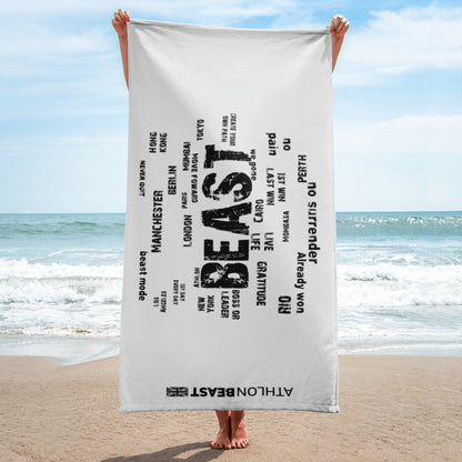 World Motivation Beast Whisper white towel