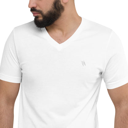 White V neck Scratch tee